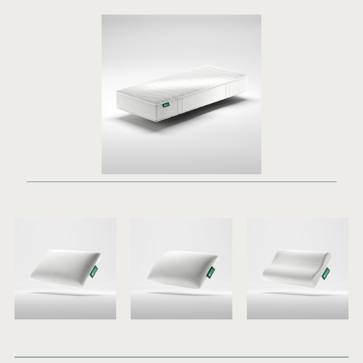 Das xleep Set – flexleep 4.0 Matratze mit dem kompletten airxleep, coolxleep und nexleep Kissen-Trio