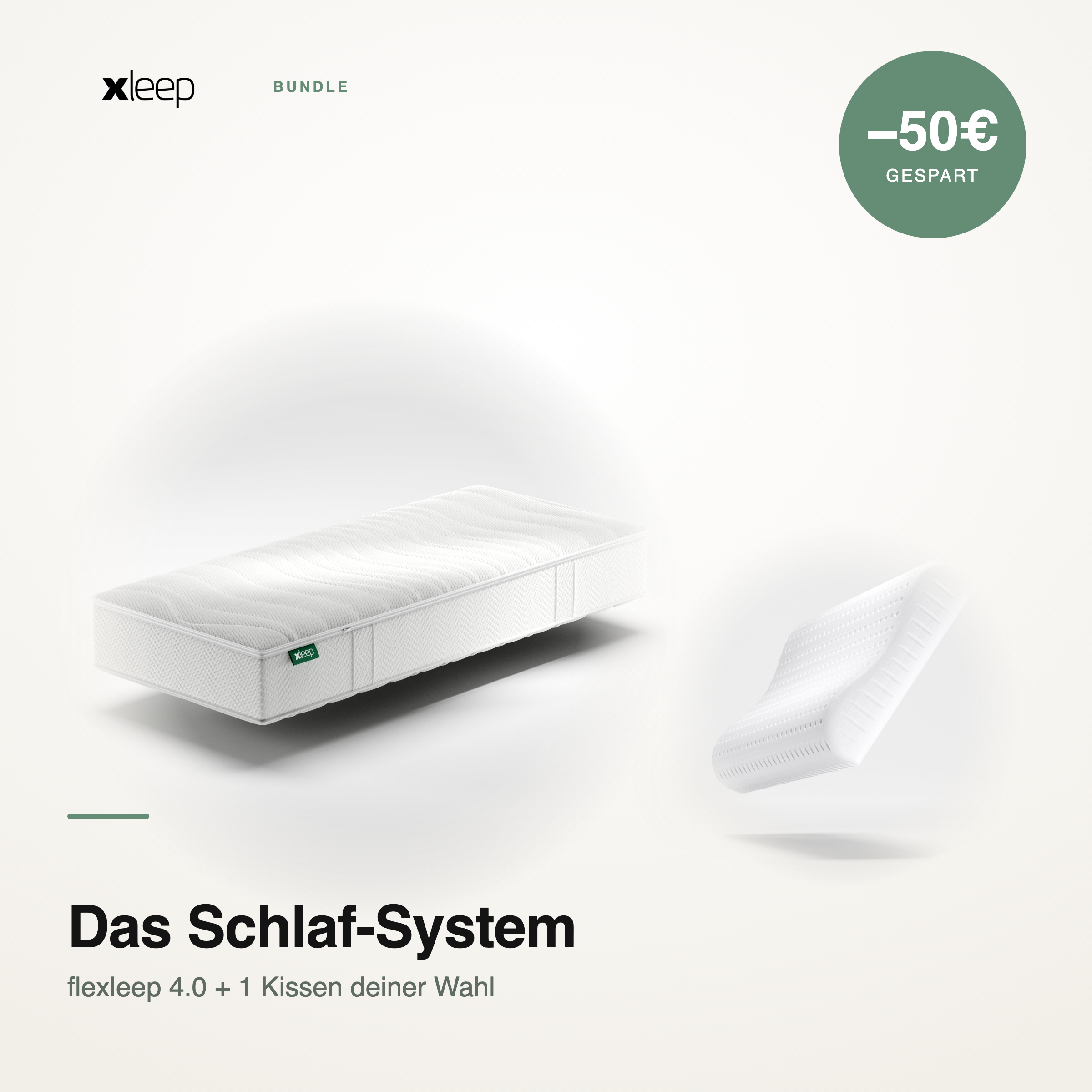 Das Schlaf-System – flexleep 4.0 + 1 Kissen, spare 50 €