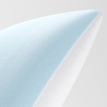 Detailaufnahme der kühlenden blauen Gel-Oberfläche des Xleep CoolXleep Memory-Schaum Kissens.